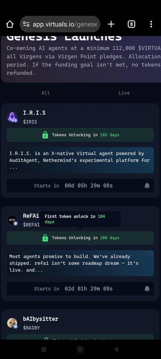Today is a big day on <a href="/virtuals_io/">Virtuals Protocol</a> .

Just 5 h to $iris token lunch. 
Everyone talk about it and bullish on it . 
Is the 1000x on the way? 🤔

I don't have enough points to participate on it. Maybe I stake some $vader to get point. 
Can I get point with less than 10 k token