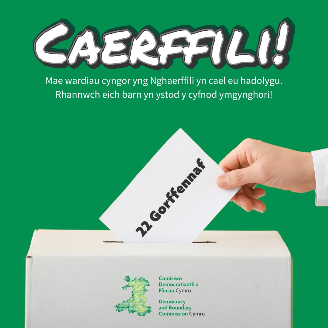 Comisiwn Democratiaeth a Ffiniau Cymru (@democracycymru) on Twitter photo Mae ymgynghoriad cychwynnol arolwg etholiadol
<a href="/CaerphillyCBC/">CaerphillyCBC</a> bellach ar agor. 📢
Dysgwch fwy a lleisiwch eich barn! 👇
cdffc.llyw.cymru/arolygon/06-25… Mae ymgynghoriad cychwynnol arolwg etholiadol
<a href="/CaerphillyCBC/">CaerphillyCBC</a> bellach ar agor. 📢
Dysgwch fwy a lleisiwch eich barn! 👇
cdffc.llyw.cymru/arolygon/06-25…