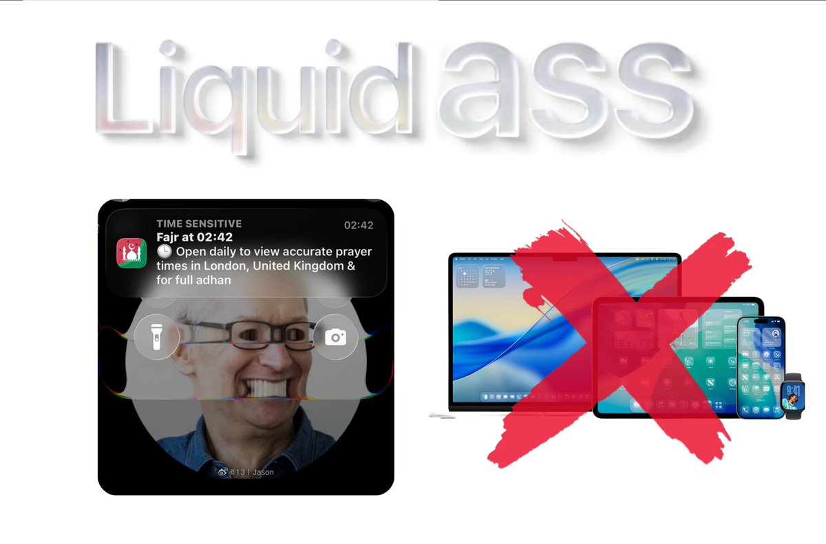 4k_isn's tweet photo. Apple, Once Driven by Steve Jobs' Visionary Breakthroughs, Now Turned Into a Transparent slop: 

Glass liquid Disaster Compilation thread 🧵 https://t.co/baTyfcvoAY