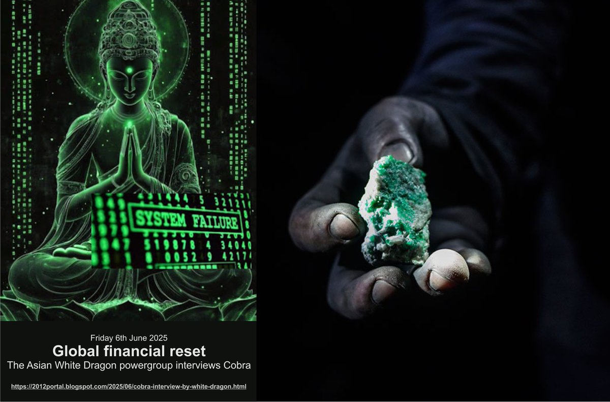 AlcuinBramerton's tweet image. #GlobalFinancialReset: The Asian White Dragon powergroup interviews Cobra. Private Placement Programs? tinyurl.com/3m5rwcf3 tinyurl.com/mxzr49jb #1ab #Geopolitics #WhiteDragon #Cobra #PPP #SPIEF2025 #WorldBank #IMF #BIS #emeralds #ExterPyramid #YamashitaGold #crypto #AIbots