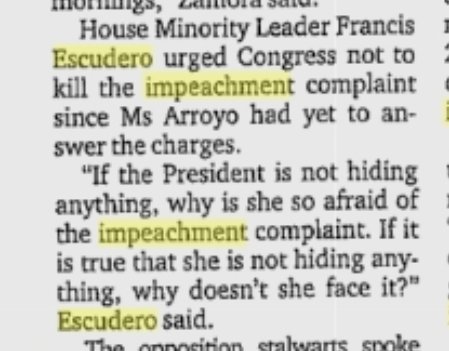 Chiz Escudero on the Gloria Arroyo  impeachment, September 2005.