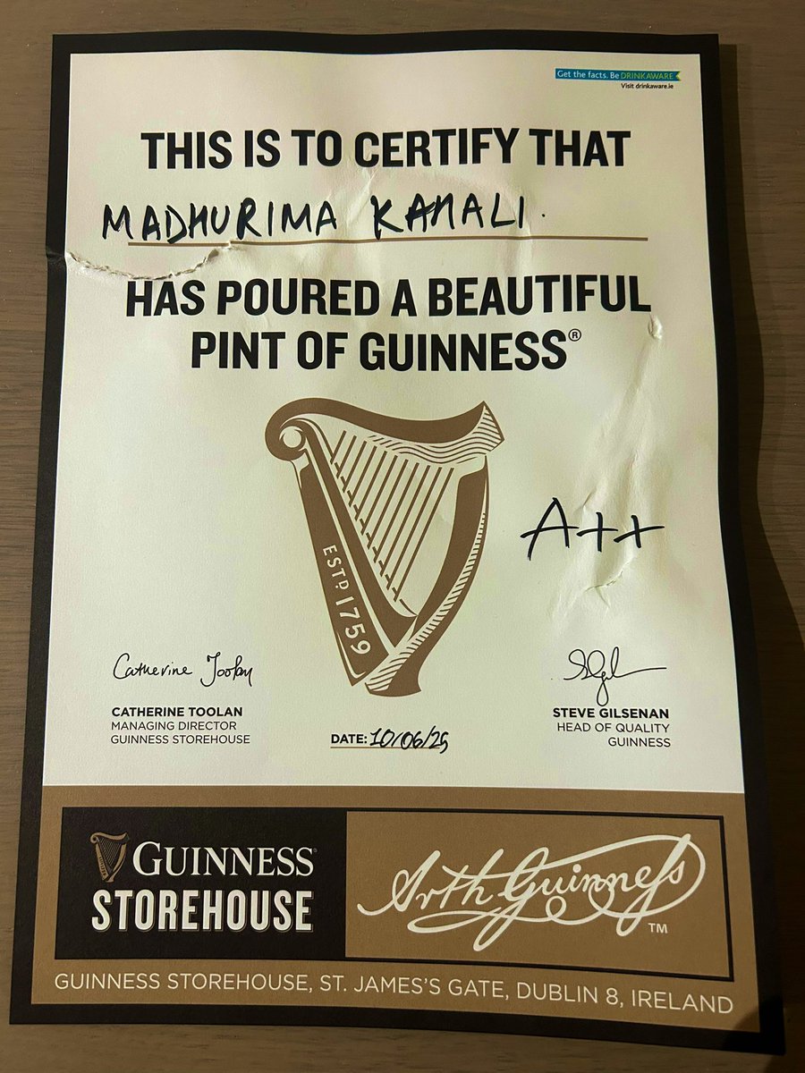 Travelled to #Dublin. Poured a #Guinness. Got an A++ #smooth
