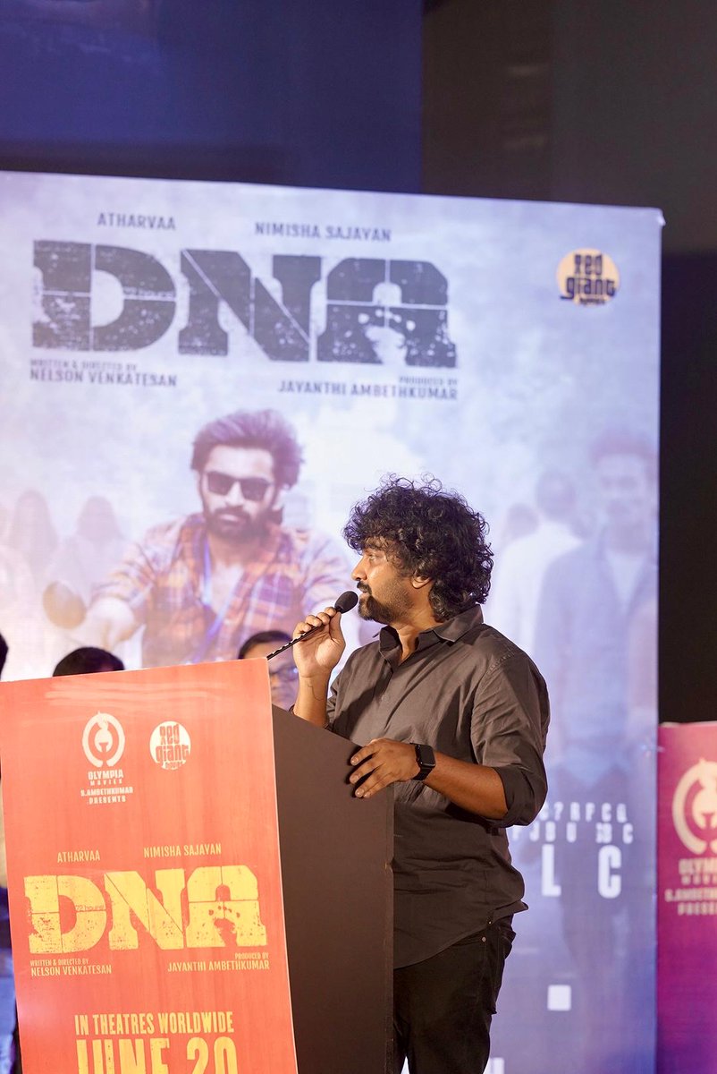 proyuvraaj's tweet photo. Director @ganeshkbabu:
My producer @ambethkumarmla sir is a person who loves cinema. He has correct judgement and is particular about the films that go out from his banner. - at #DNAAudioAndTrailerLaunch 🔥

#DNAMovie #DNAFromJune20 https://t.co/Yr7iS8qIG3