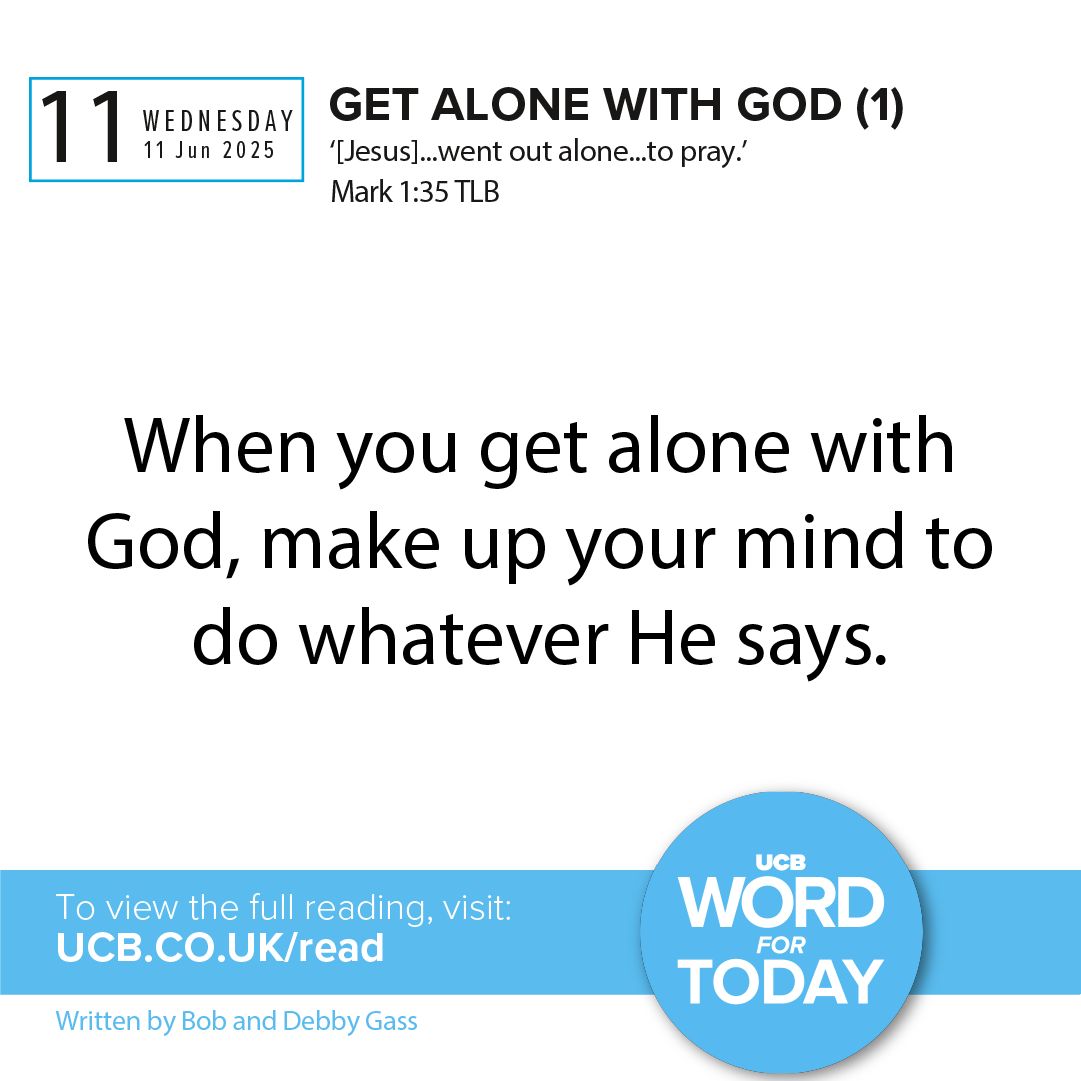 In His presence is clarity, peace, and direction.
Obedience isn’t always easy—but it’s always worth it.

Read today's UCB Word For Today at ucb.co.uk/word-for-today