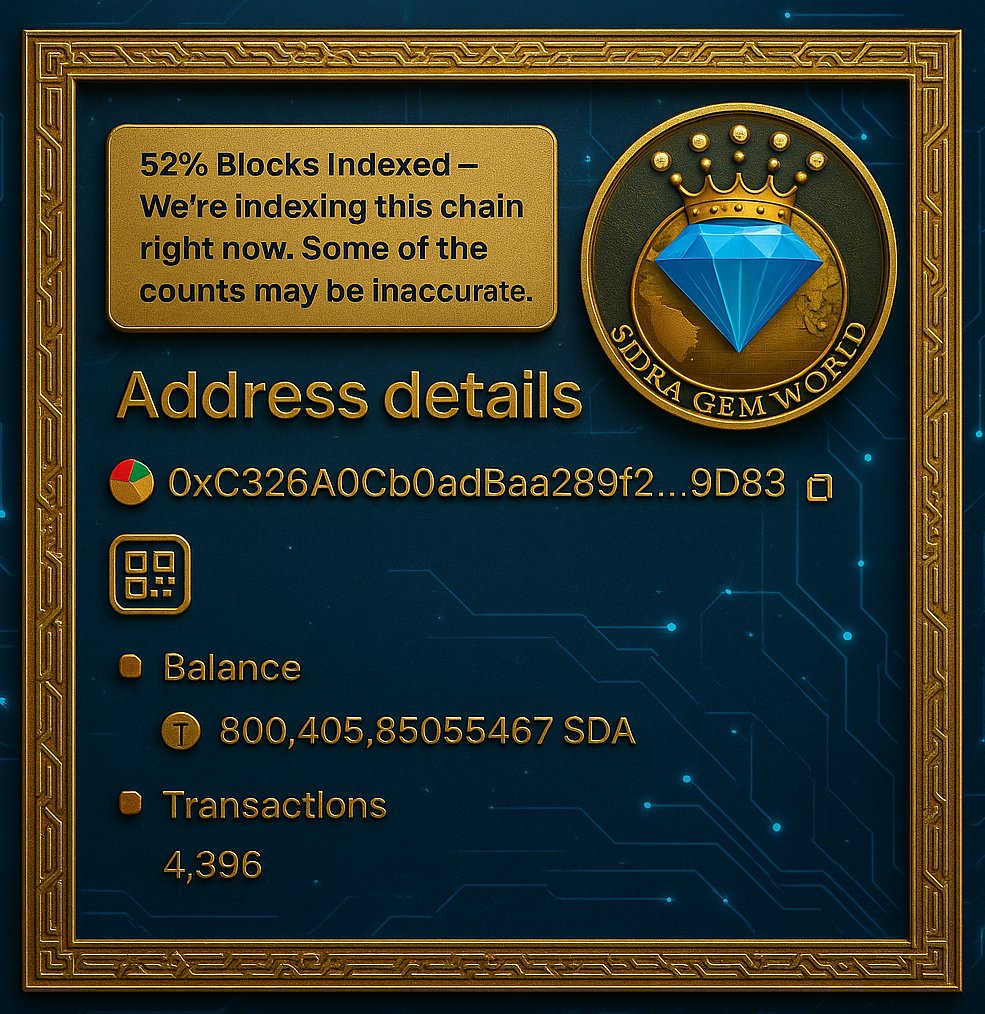 khoanm11's tweet photo. 📈 800,000+ SDA invested #Investment
🔥 Top 5 Trending #Trending
👥 2,887+ investors #community 

💎 Transparency & Trust: blockchain-backed certification for every gem #TransparentGems
🔗 Ethical Sourcing: empowering miners and uplifting communities #EthicalMining
🕌 Shariah-Compliant Financing: faith-aligned, ethically driven investments #HalalInvesting
📊 Fractional Ownership: own a share of exquisite, rare stones #TokenizedAssets
🚚 Real-Time Tracking: end-to-end, tamper-proof supply chain visibility #SupplyChain
🌍 Global Marketplace: seamlessly connecting traders, investors, and collectors #GlobalGems

✅Join us and experience a secure, ethical, and accessible gemstone revolution!

🔗 Project link👇
https://t.co/8fSN4ifdwh
📣 Telegram channel👇
https://t.co/1uARPyVOaj
🌐 Website👇
https://t.co/OEr9HDDY5s

@SidraGemWorlds @SaddatSalman @NessVillaflor @chengze1618 @Pi_OM_2025 @Yunuskh6 @vlacp36 @zhoeyycrypto @MaryA6283 @Nwj__e @MatiullahPti @RionSulthan @AminuAb76258500