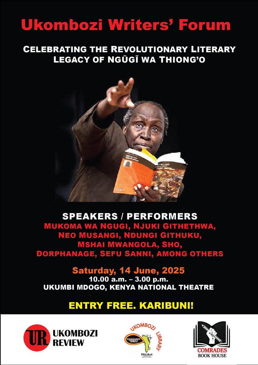 If you are around Nairobi please find me here with my fellow writers and activists to celebrate Baba.