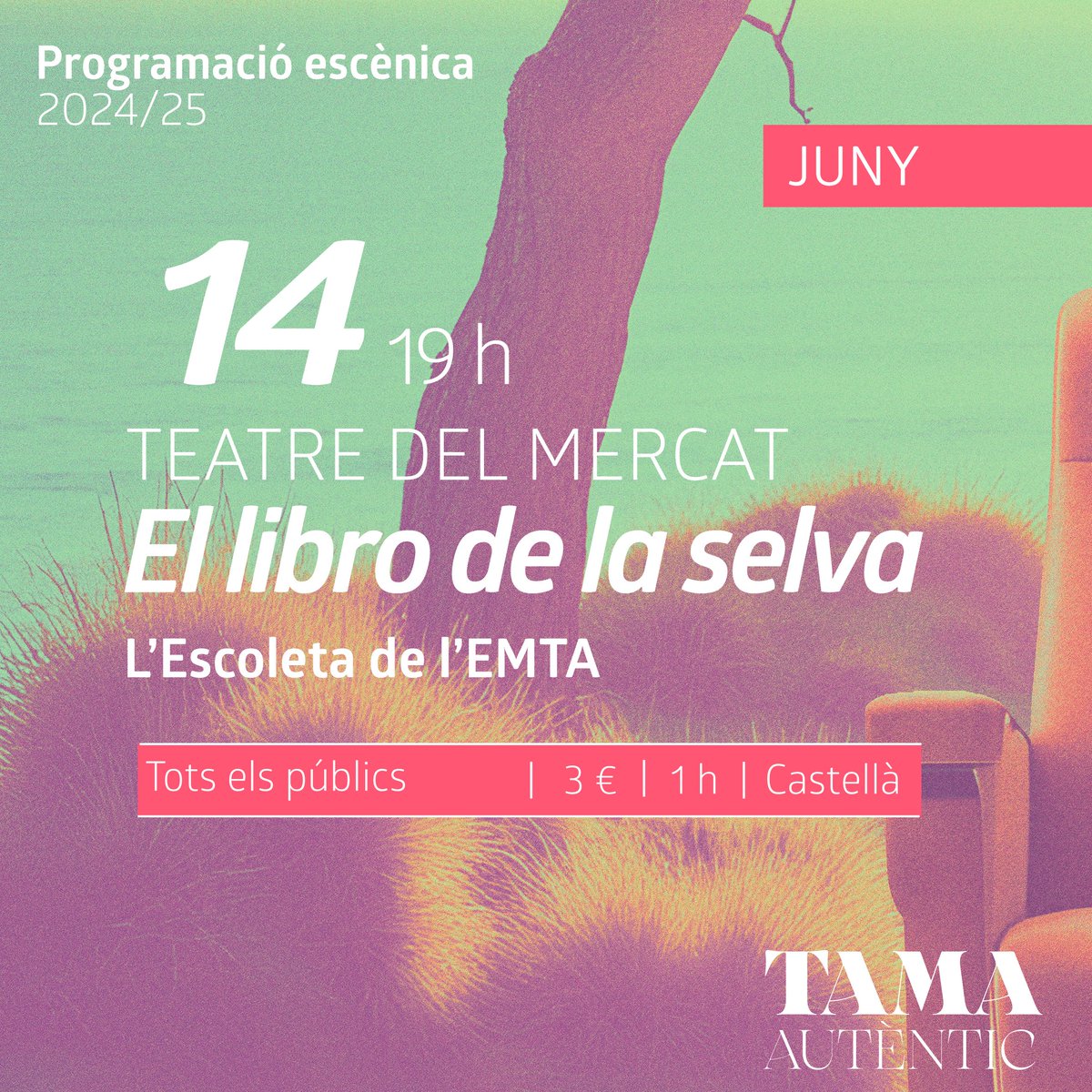 TAMA. Teatre Auditori Municipal d'Aldaia (@tamaldaia) on Twitter photo 🌿 Divendres, l'Escoleta de l'EMTA puja a l'escenari amb "El libro de la selva", una aventura plena de vida i aprenentatges.
🗓 14 de juny | 🕖 19 h
📍 Teatre del Mercat
🎟 Taquilla i tinyurl.com/h2zs974e
✨ Hi ha escenaris que ajuden a créixer.
#AutènticTAMA <a href="/Ajuntaldaia/">Ajuntament d'Aldaia</a> 🌿 Divendres, l'Escoleta de l'EMTA puja a l'escenari amb "El libro de la selva", una aventura plena de vida i aprenentatges.
🗓 14 de juny | 🕖 19 h
📍 Teatre del Mercat
🎟 Taquilla i tinyurl.com/h2zs974e
✨ Hi ha escenaris que ajuden a créixer.
#AutènticTAMA <a href="/Ajuntaldaia/">Ajuntament d'Aldaia</a>