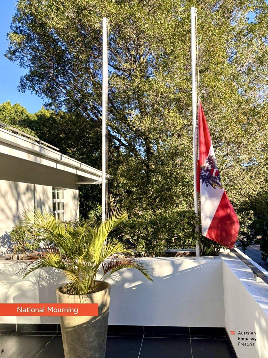 At the Austrian Embassy Pretoria, we extend our thoughts and condolences to all those affected by the dreadful school shooting in Graz. 

The embassy’s flag is flown at half mast during the days of national mourning.