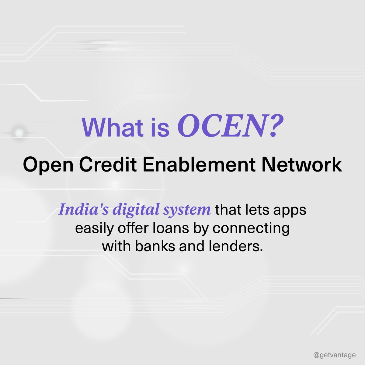 1/3
You’ve probably heard OCEN mentioned in fintech circles. But what exactly is it and why does it matter for #MSMEs?

Think of it as India’s new credit layer - invisible, embedded, and intelligent.