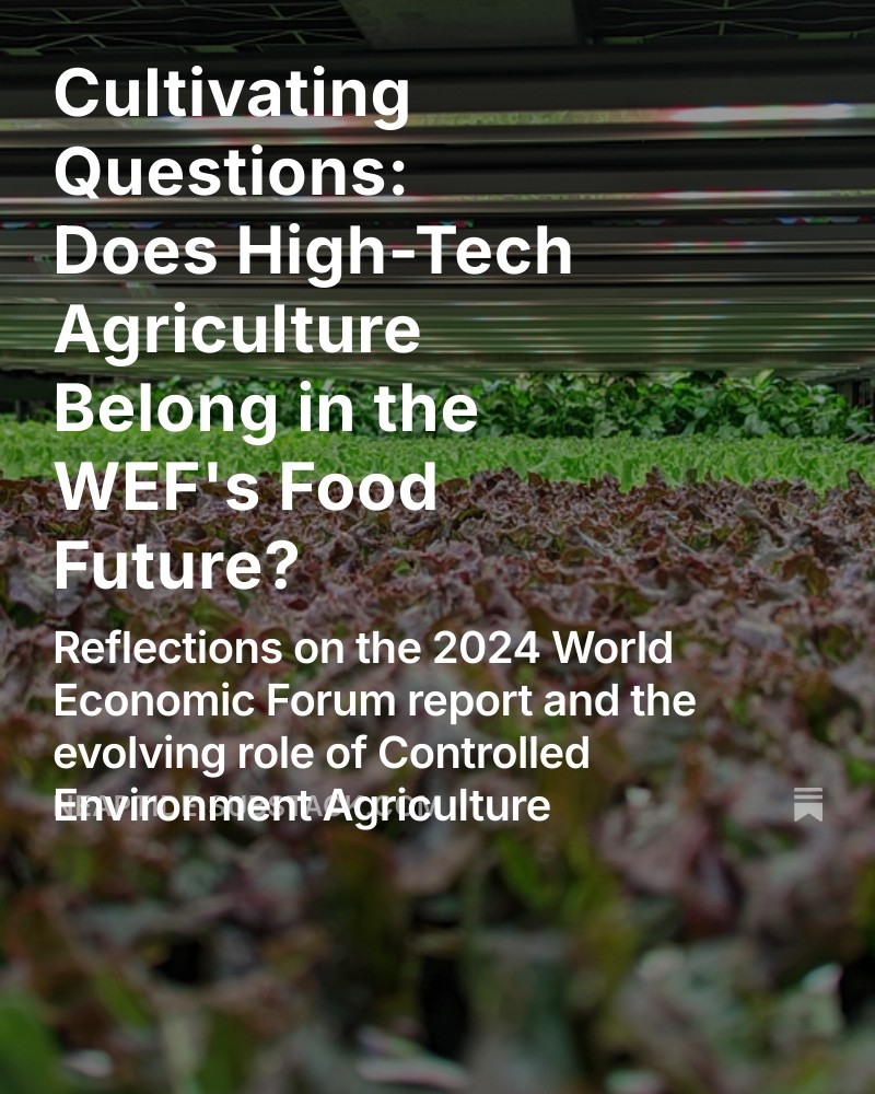Does High-Tech agriculture belong in the WEF's Food Future?

Thoughtful piece by our technology sister company <a href="/IntravisionGP/">Intravision Group</a> on the role high tech agriculture can really play in systemic change.

TLDR: new technology should be integrated in systems thinking, even when it's not