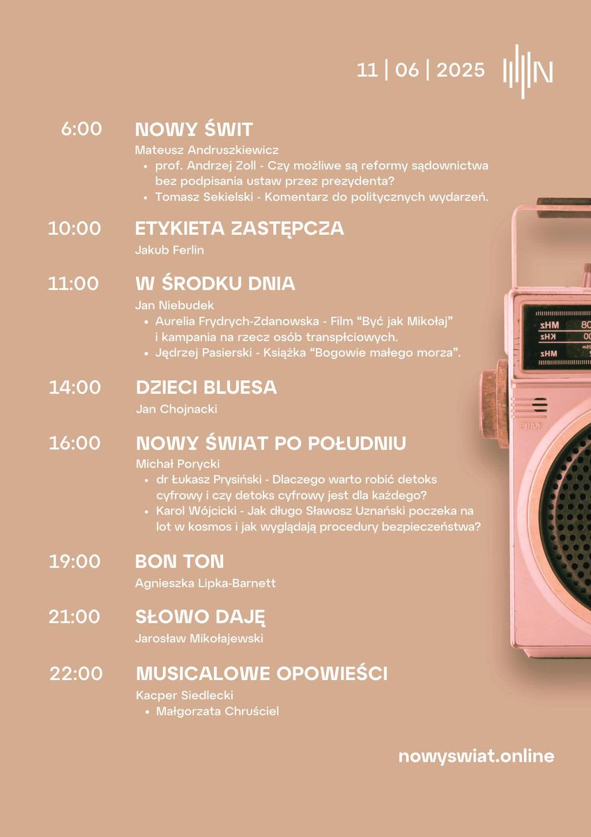 RadioNowySwiat (@radionowyswiat) on Twitter photo Czeka <a href="/astro_slawosz/">Sławosz Uznański-Wiśniewski</a>. Czeka świat. Czeka Polska. Jak długo można oczekiwać na lot w kosmos? <a href="/MichalPorycki/">Michał Porycki</a> dowie się od Karola Wójcickiego. Do usłyszenia po 18:00 w audycji Nowy Świat po południu. Czeka <a href="/astro_slawosz/">Sławosz Uznański-Wiśniewski</a>. Czeka świat. Czeka Polska. Jak długo można oczekiwać na lot w kosmos? <a href="/MichalPorycki/">Michał Porycki</a> dowie się od Karola Wójcickiego. Do usłyszenia po 18:00 w audycji Nowy Świat po południu.
