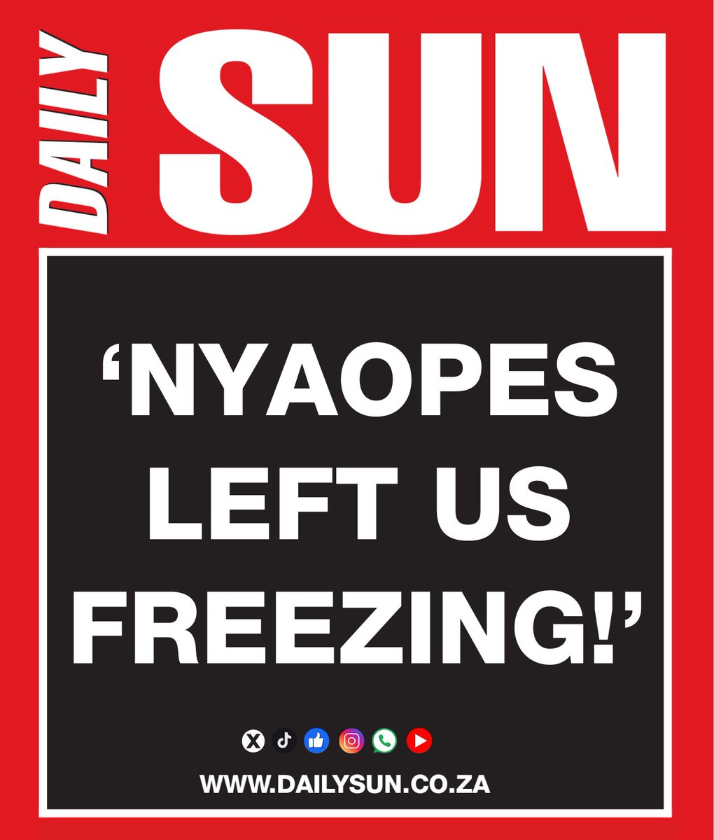 dailysunsa's tweet photo. Abahlali: Nyaopes left us in the cold
https://t.co/A0m4O5tuzj
#Nyaopes #coldfront #Freezing https://t.co/ErufTOQhtZ