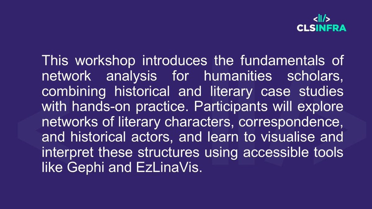 DARIAHeu's tweet image. 📢 CLS INFRA Online Workshop 📢
All welcome! Registration now open at link below.
📆 Wed 9 July
🕐 10:30 CEST
ℹ️docs.google.com/forms/d/e/1FAI…