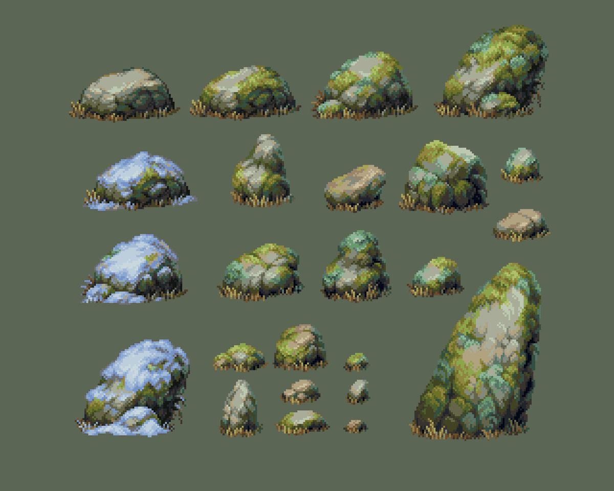 I heard you like rocks. Some for Songs of Conquest Vanir faction. #pixelart