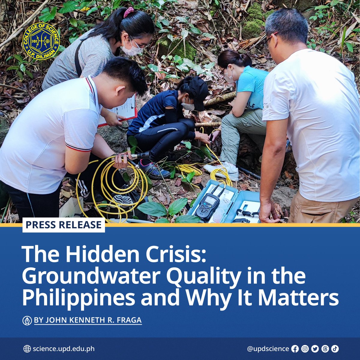 UPDscience's tweet image. 💧 As our demand for food grows and technology allows us to tap deeper into the Earth, groundwater faces an urgent crisis of over-extraction and contamination that demands immediate attention.
🔗 Read here: science.upd.edu.ph/the-hidden-cri…