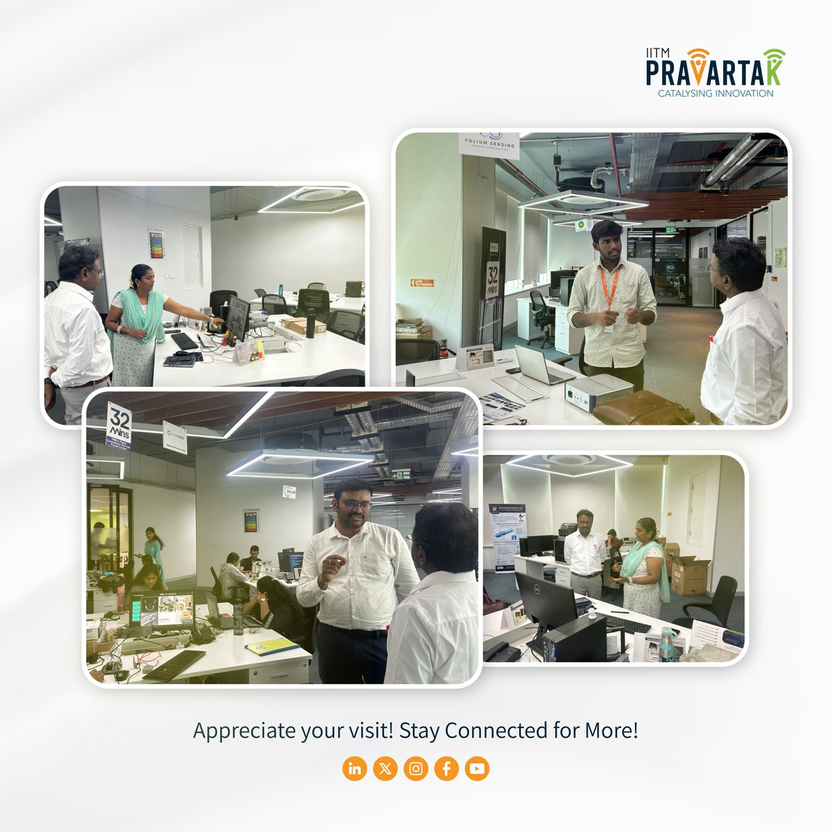 IITM Pravartak (@iitmpravartak) on Twitter photo Honoured to host Mr. Ramesh Babu from NTRO at IITM Pravartak! ๐ค
He engaged with our deep-tech startups-32Mins, Meister-Gen & Folium Sensing-exploring innovations in AI, sanitation, and fibre-optic sensing.
A powerful exchange driving nation-building through tech! ๐ฎ๐ณ
<a href="/iitmadras/">IIT Madras</a> Honoured to host Mr. Ramesh Babu from NTRO at IITM Pravartak! ๐ค
He engaged with our deep-tech startups-32Mins, Meister-Gen & Folium Sensing-exploring innovations in AI, sanitation, and fibre-optic sensing.
A powerful exchange driving nation-building through tech! ๐ฎ๐ณ
<a href="/iitmadras/">IIT Madras</a>