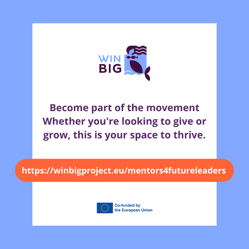 WINBIG_EU's tweet photo. 🌊 Ready to lead or learn in the #BlueEconomy?

The #Mentors4FutureLeaders network is building a dynamic community to support #WomenInBlue across Europe. Whether you’re a seasoned professional ready to give back or a rising talent seeking direction, this platform is made for you!
