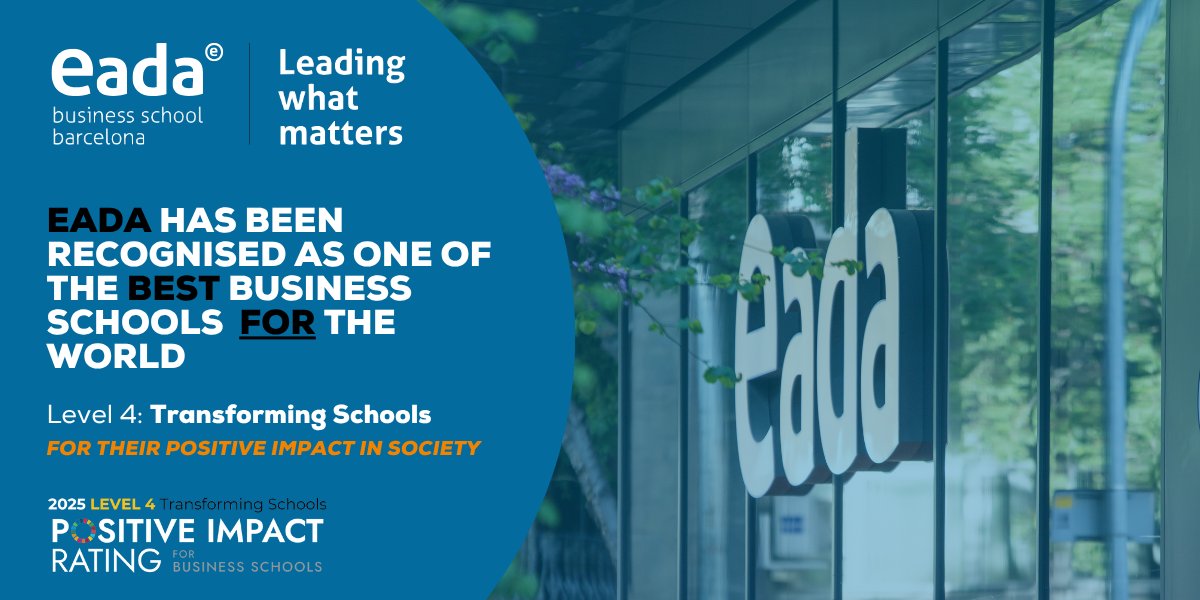 🌍 We are proud to be recognised in the Positive Impact Rating 2025 with Level 4 – Transforming Schools. This distinction reflects our deep commitment to sustainability, ethics and social impact — values that shape our strategy, programmes and learning experience.