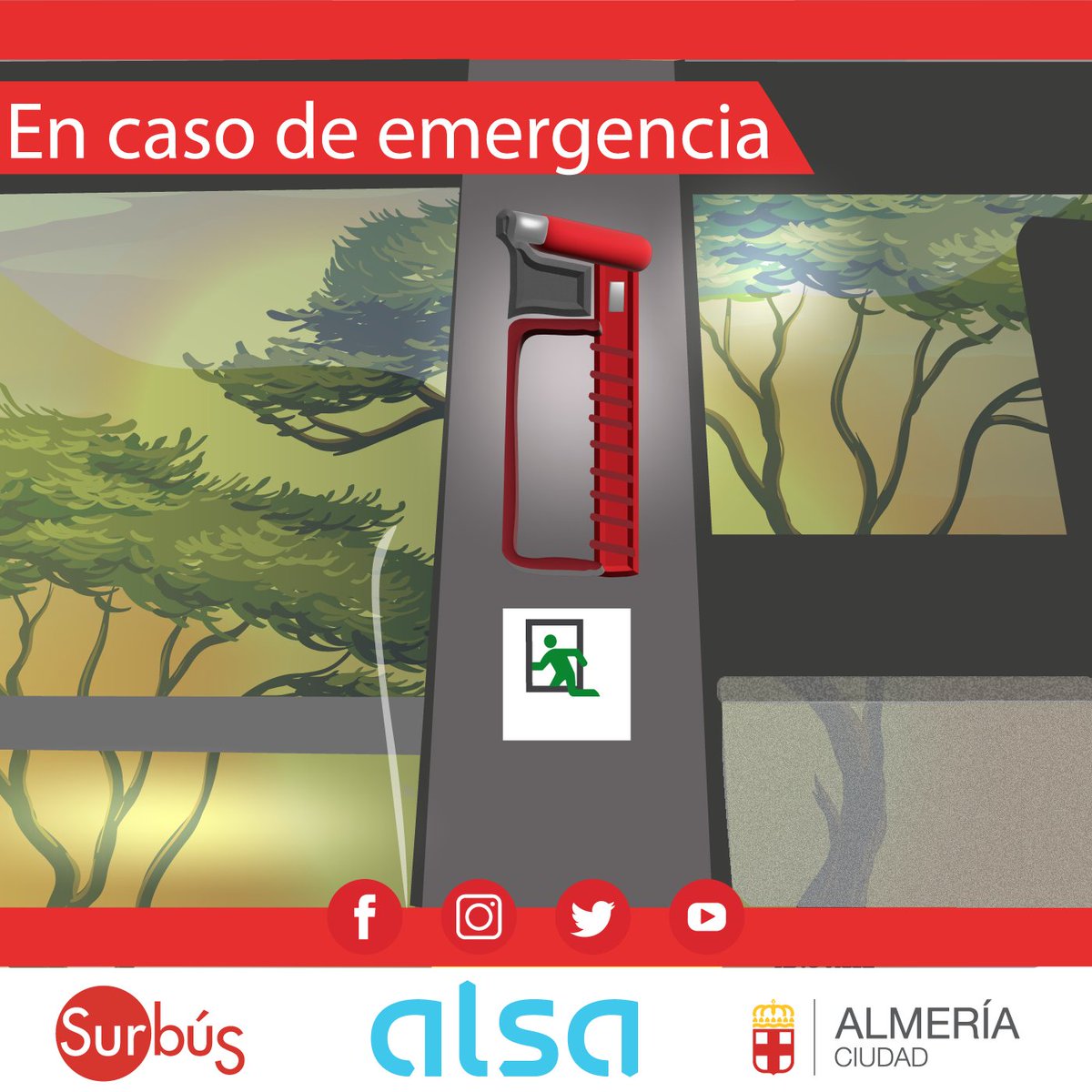 Esperamos que nunca haya que utilizarlos, pero en caso de necesidad, todos nuestros 🚌, disponen de martillos de emergencia.
<a href="/aytoalm/">Ayuntamiento de Almería</a>  <a href="/Alsa_autobuses/">Alsa</a>  <a href="/ualestudiantes/">UAL Estudiantes</a>