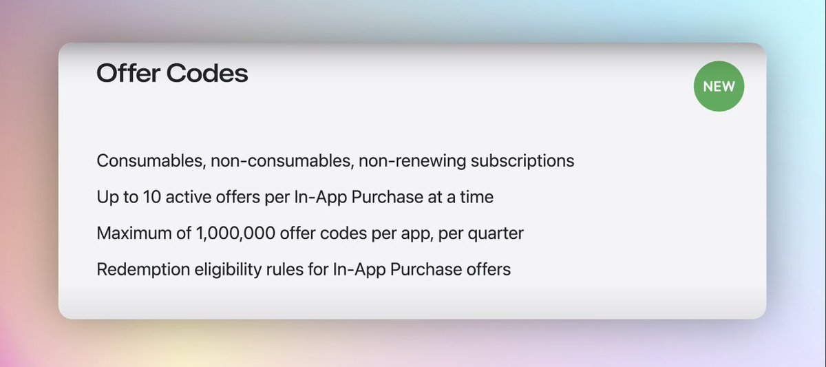 veluloganathan's tweet photo. Big news for iOS apps! ๐ Apple now supports Offer Codes for consumables, non-consumables, and non-renewing subs.
Run discounts. Boost revenue.
#WWDC25 #InAppPurchases #AppStore https://t.co/ejaRyMBSib