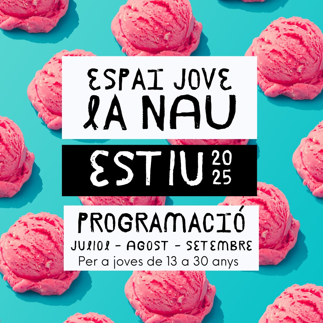 VilafrancaAj's tweet image. 🏖️🌞Més de 20 activitats a l’Espai Jove La Nau ompliran l’estiu de propostes lúdiques, creatives i formatives per a joves de 13 a 30 anys
🔝Unes 440 places i activitats obertes com el Xalanau o les Escenes Fresques.
➕info: vlf.cat/espaijove0625
#Vilafranca @JoventutVila