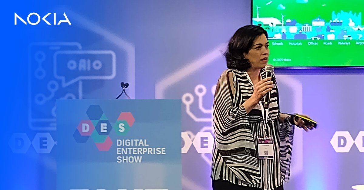 Nokia is live at the Digital Enterprise Show 2025 in Málaga!

Visit our team at booth 1B240 to explore the future of digital enterprise and connectivity.

Learn more: nokia.ly/3HCgL2K

#DES2025