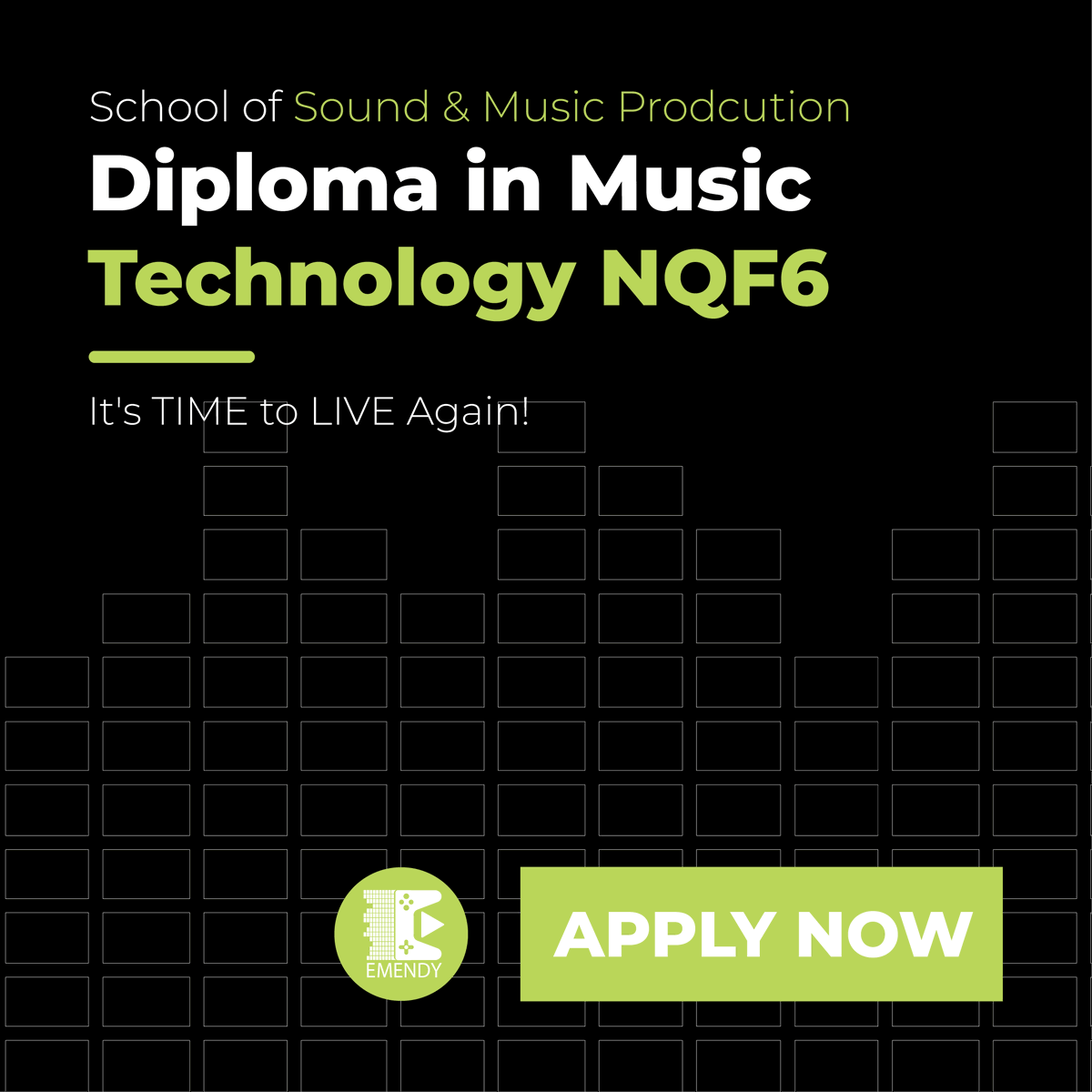 EMENDYInstitute's tweet photo. Whether your dream is to produce chart-topping hits, engineer for live performances, or create immersive audio experiences - this is where it begins.

Apply now: https://t.co/pundftVxgT

#ItsTIMEtoLIVEAgain! https://t.co/Oaa4fjVukj