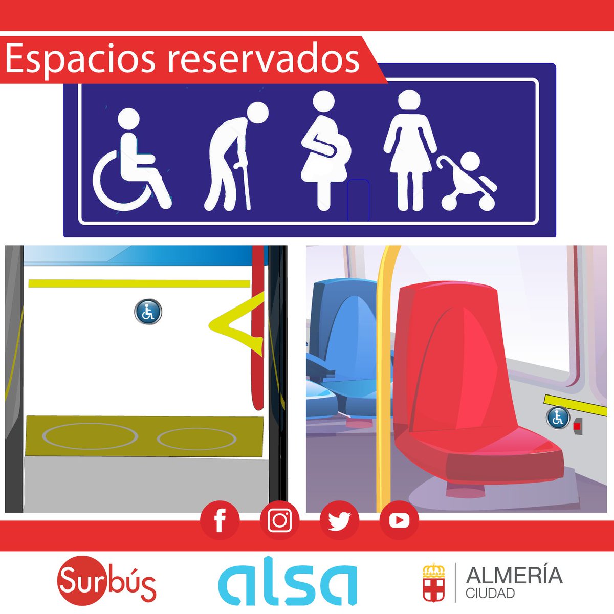 Intentemos respetar los asientos y zonas reservadas de los 🚌.
Gracias por vuestra colaboración 😉.
<a href="/aytoalm/">Ayuntamiento de Almería</a>  <a href="/Alsa_autobuses/">Alsa</a>  <a href="/ualestudiantes/">UAL Estudiantes</a>