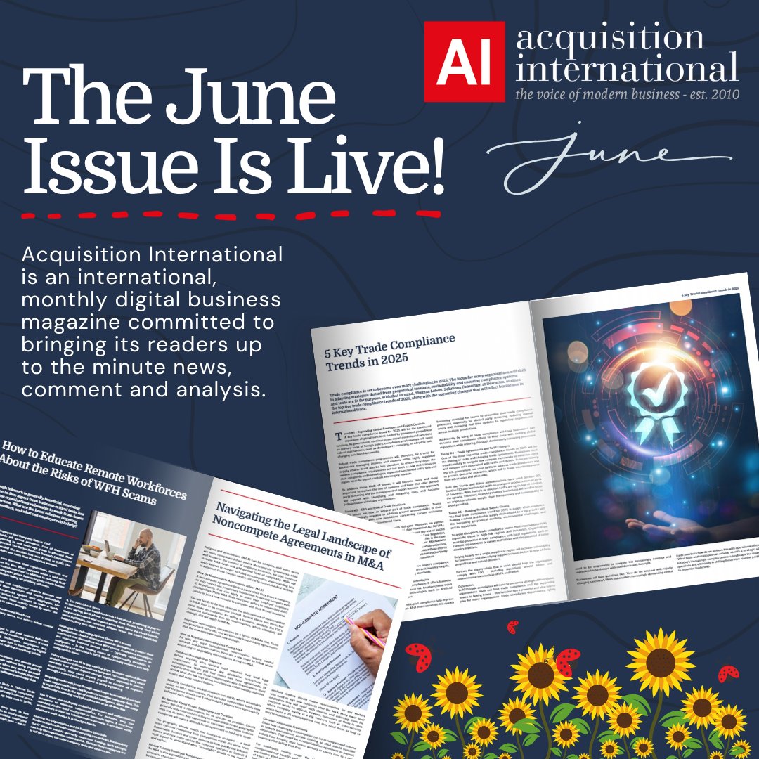 Welcome to the latest issue of Acquisition International magazine! ✨

We invite you to peruse the pages to come as we share more details on the brilliance guiding the corporate landscape across the world. 👉 zurl.co/1kjFW#Acquisit… 

#June #Issue