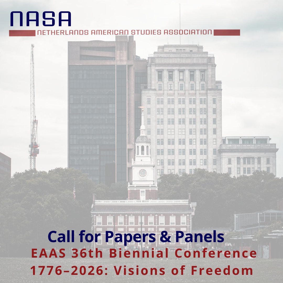 NASA (Netherlands American Studies Association) (@nasastudies) on Twitter photo 250 years after the Declaration of Independence, what does “freedom” mean in America—who has it, who defines it, and who’s still fighting for it?
EAAS 2026 explores Visions of Freedom.
Join us in Bologna.
Submit by Oct 15.
#LinkInBio
#EAAS2026 #CFP 250 years after the Declaration of Independence, what does “freedom” mean in America—who has it, who defines it, and who’s still fighting for it?
EAAS 2026 explores Visions of Freedom.
Join us in Bologna.
Submit by Oct 15.
#LinkInBio
#EAAS2026 #CFP