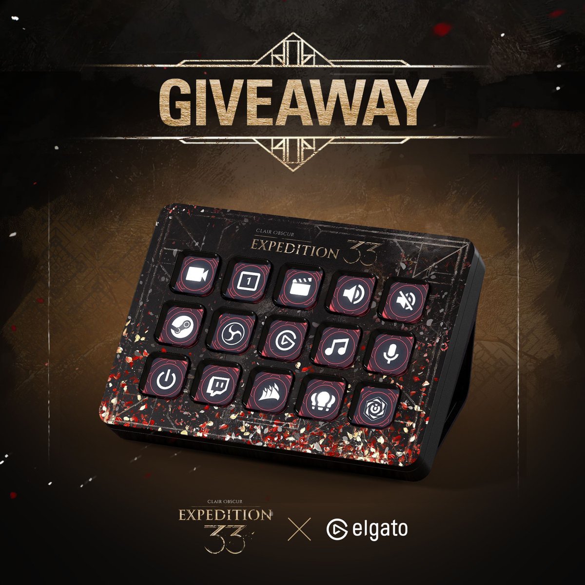 Elgato DE (@elgatode) on Twitter photo Freunde, vor genau einem Jahr wurde Clair Obscur: Expedition 33 angekündigt.
Zur Feier dessen verlosen wir ein Custom Stream Deck inklusive Game Key für Steam. 👀
Und so kann es klappen:
1️⃣ RT + ❤️
2️⃣ Folgt @elgatode + <a href="/expedition33/">Clair Obscur: Expedition 33</a>
3️⃣ Kommentiere, wem du den Code geben Freunde, vor genau einem Jahr wurde Clair Obscur: Expedition 33 angekündigt.
Zur Feier dessen verlosen wir ein Custom Stream Deck inklusive Game Key für Steam. 👀
Und so kann es klappen:
1️⃣ RT + ❤️
2️⃣ Folgt @elgatode + <a href="/expedition33/">Clair Obscur: Expedition 33</a>
3️⃣ Kommentiere, wem du den Code geben
