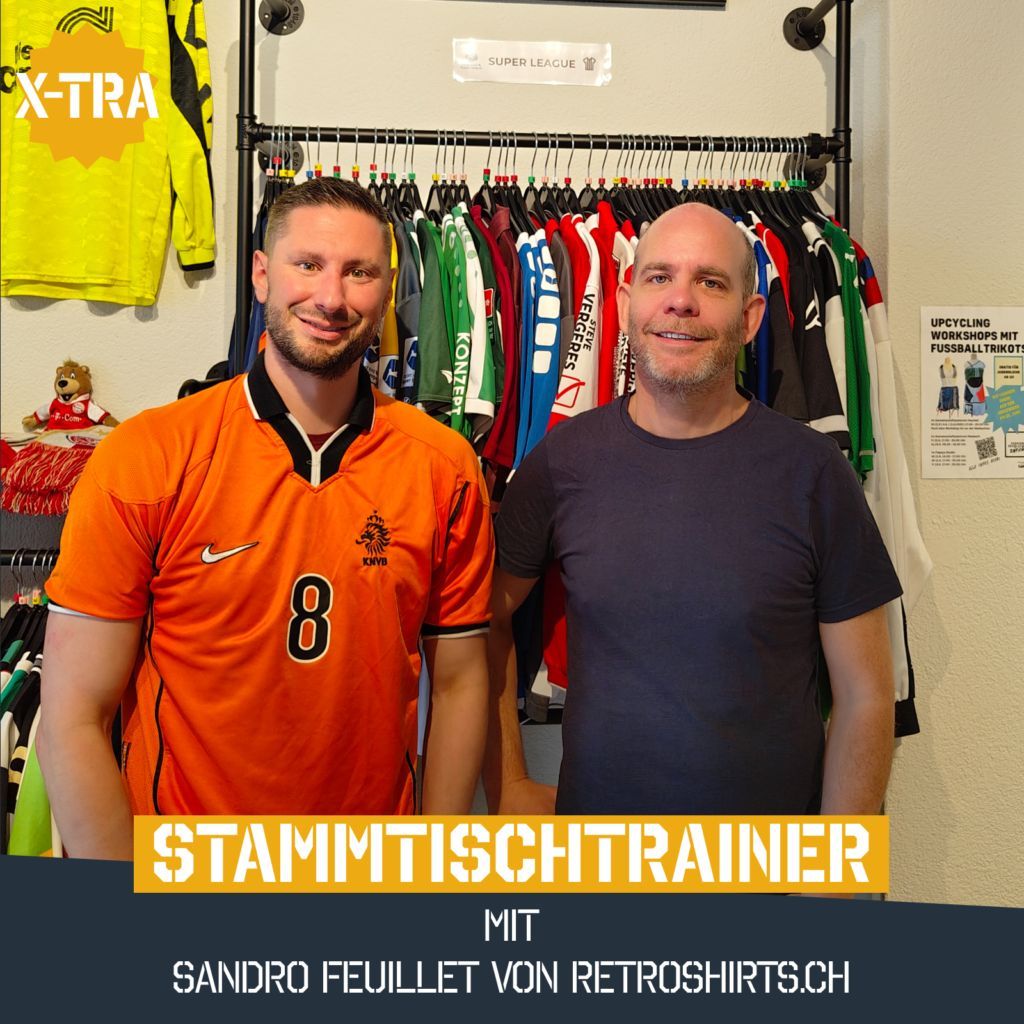 Special: Sandro Feuillet von retroshirts.ch <a href="/vintagetrikots/">RetroShirts.ch - Vintage Fussball Trikots</a> 
Trikotgeschichten &amp; Sammlerträume 
Viel Spass beim reinhören stammtischtrainer.ch/special-sandro…