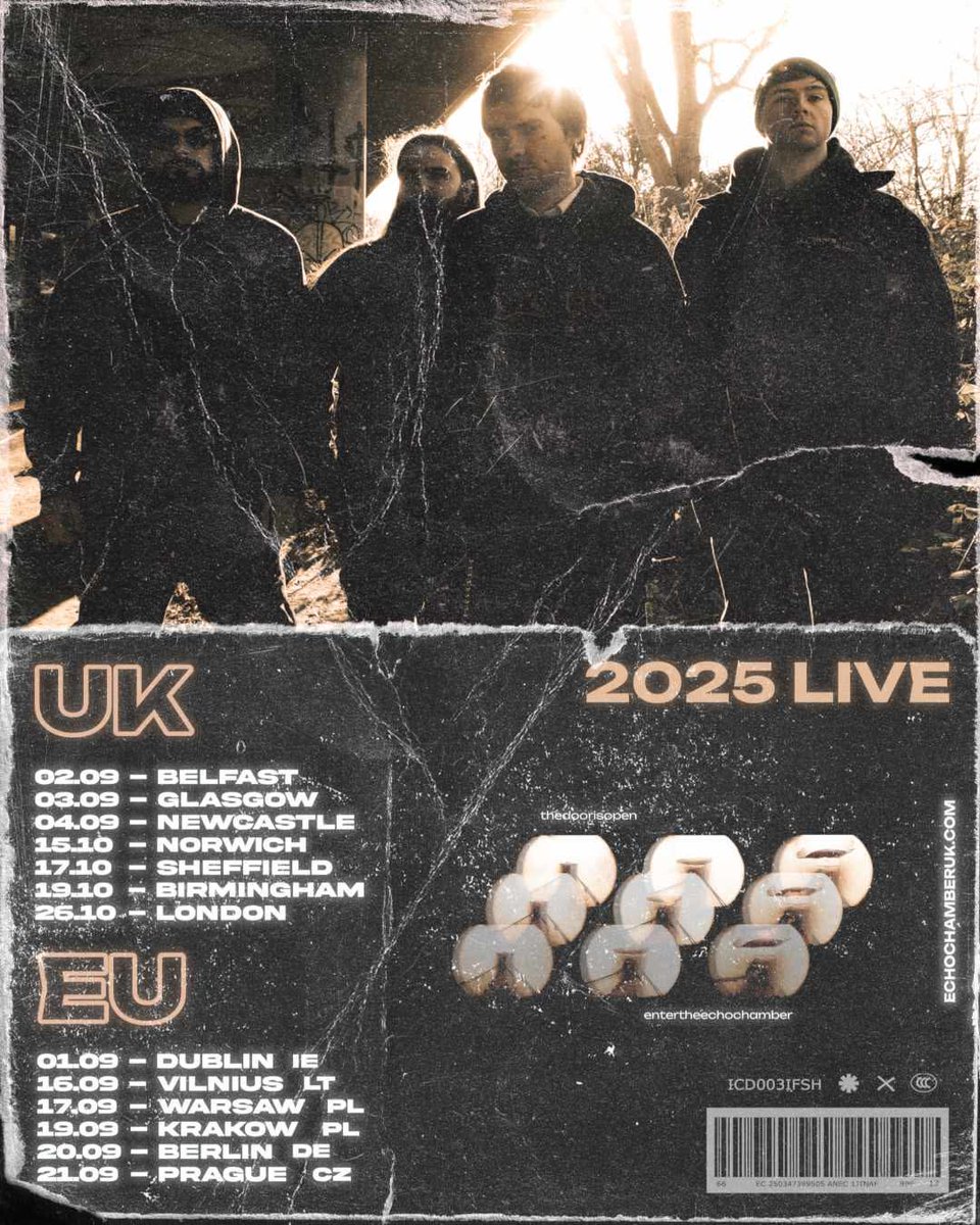 🔥 Support Announcement! 🔥
We’re stoked to have <a href="/bandechochamber/">echochamber</a> joining us for select dates across the UK &amp; EU this autumn 🫡 you don’t wanna miss this! 

📸 Montish Media