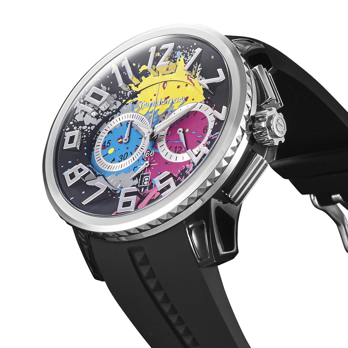 TendenceJapan's tweet image. GULLIVER Splash 50mm
TY046035
¥53,900(税込)
ブラック×プライマリーカラー
黒い文字盤にイエロー、ライトブルー、ピンクの“3原色”を大胆にカラーリングしたモデル。
個性際立つ色彩を、グレーが引き締め、パワフルで調和のとれた美しい一体感を生み出します。
tendence.jp/pickup/gullive…
