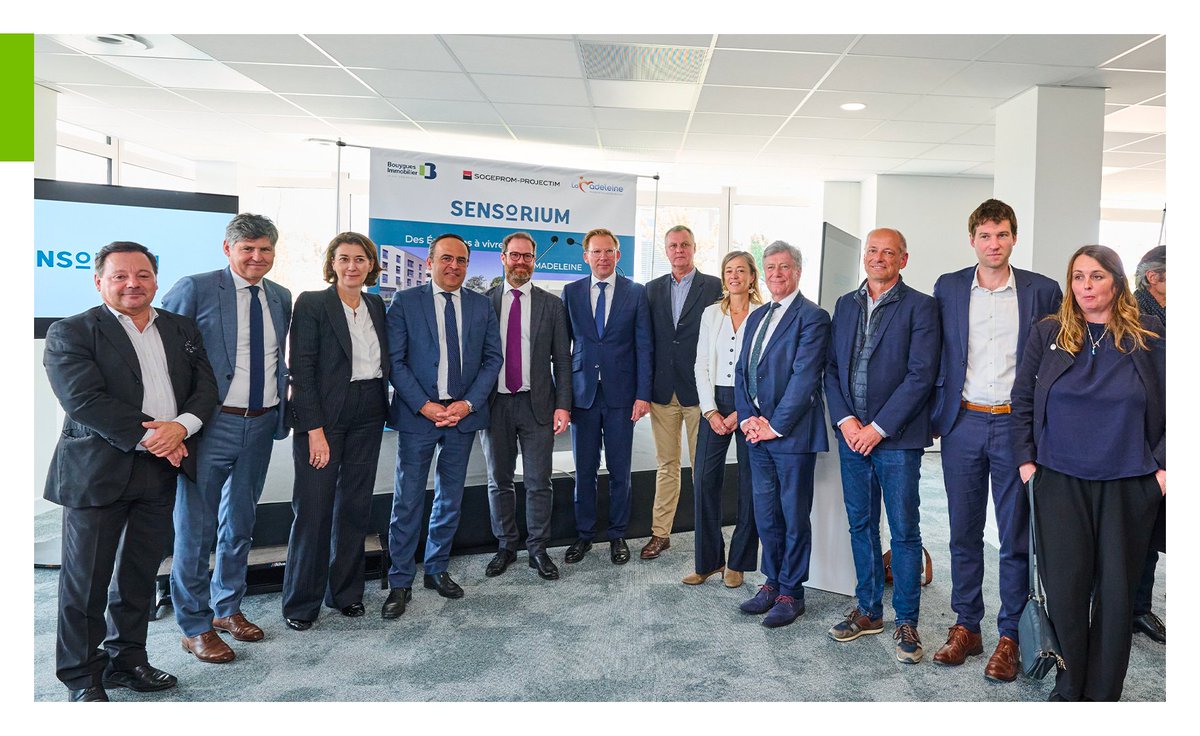 📰 [Communiqué de #presse] Inauguration de « Sensorium » à <a href="/LaMadeleine_59/">Ville de La Madeleine - Officiel</a>. En co-promotion avec <a href="/Sogeprom/">SOGEPROM</a>, nous avons inauguré ce projet ambitieux de 135 logements, 18 393 m² de bureaux, des commerces, une crèche, des services et trois nouveaux espaces verts accessibles à tous.