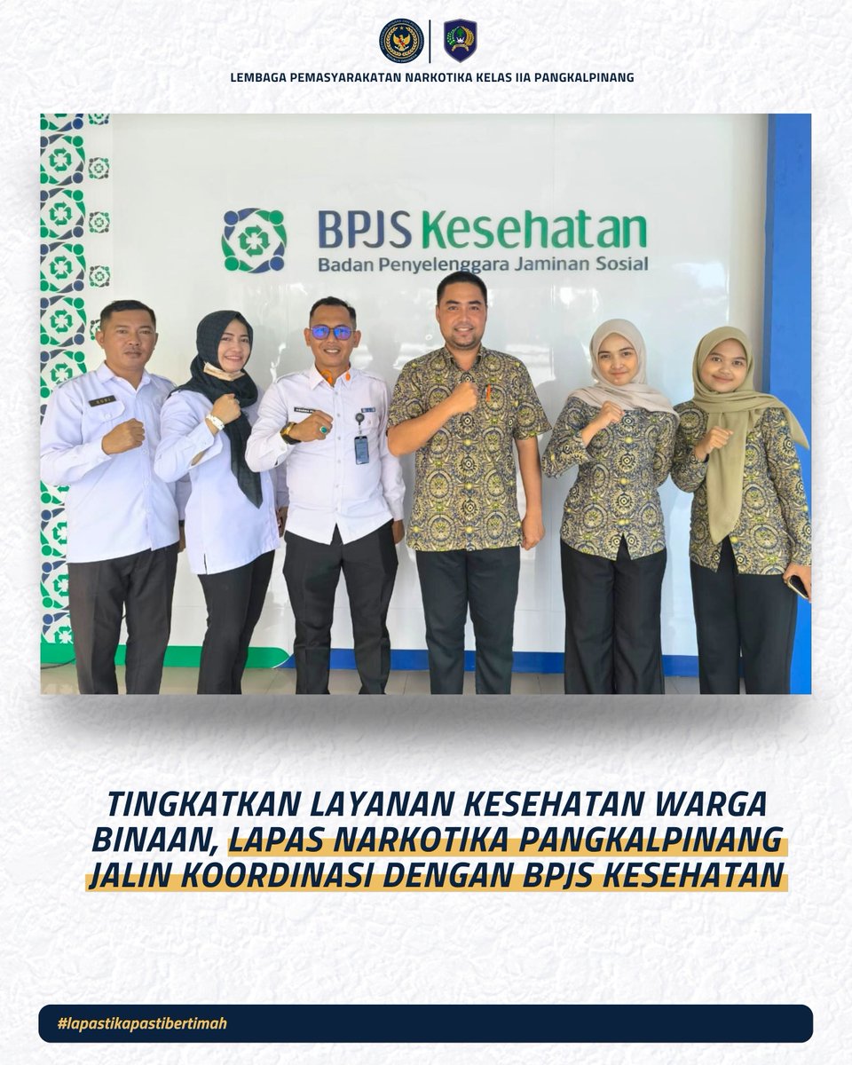 lpn_pkpinang's tweet photo. Tingkatkan Layanan Kesehatan Warga Binaan, Lapas Narkotika Pangkalpinang Jalin Koordinasi dengan BPJS Kesehatan
#kemenimipas
#guardandguide
#ditjenpas
#pemasyarakatan
#lapasnarkotikapangkalpinang
#bertimah https://t.co/yCRqtHNX2Q