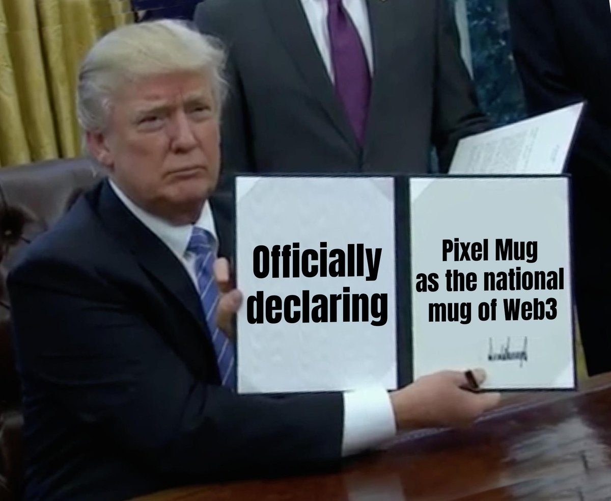 UNIVOICE_'s tweet image. 📜 Legislation just in:
Pixel Mug is now the official mug of the bull market.
Get yours before they're all gone!
#PixelMug #AIPIN