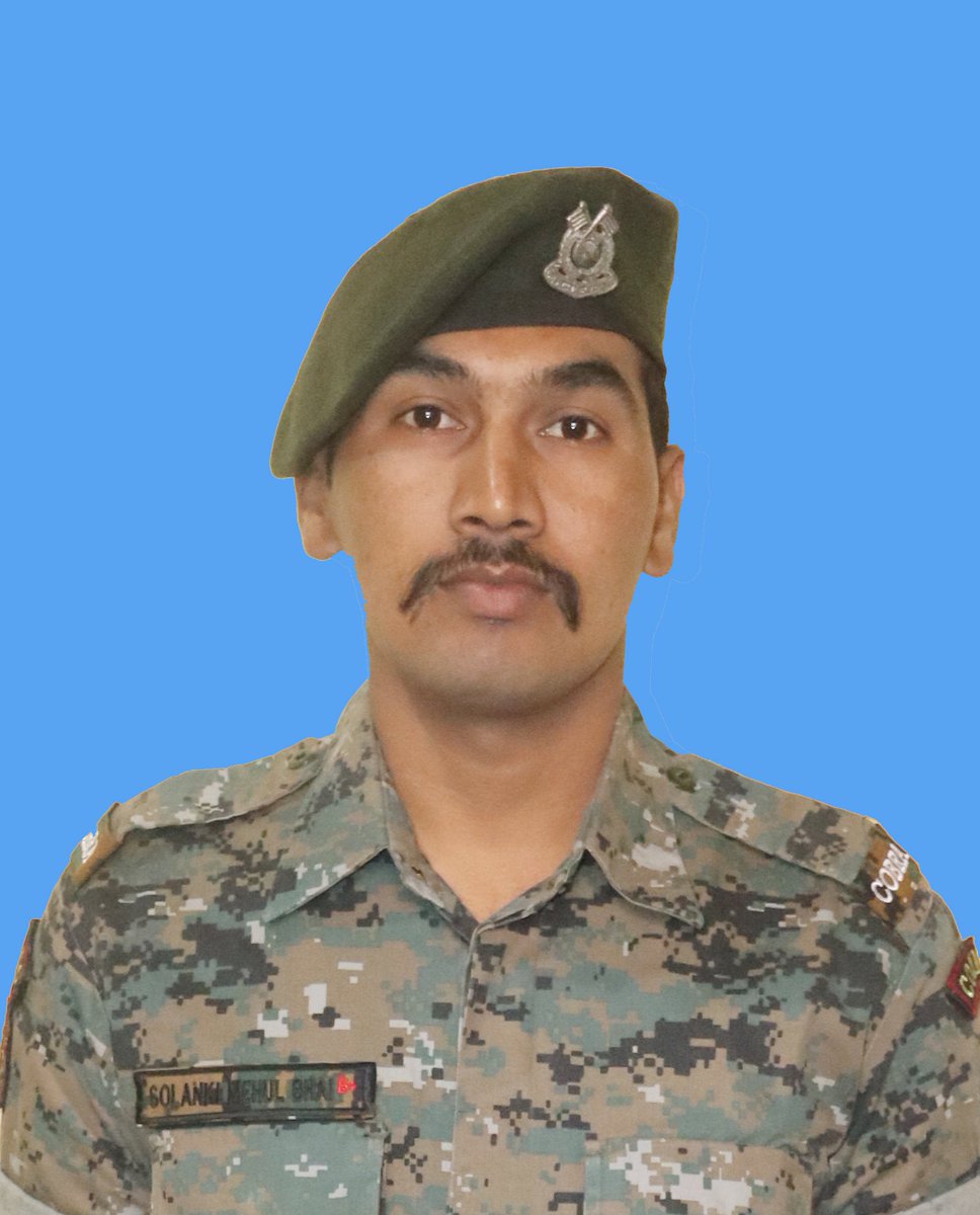 210Ops's tweet photo. 210 कोबरा वाहिनी के बहादुर कमांडो तथा इस मातृभूमि के सच्चे सपूत शहिद CT/GDसोलंकी मेहुलभाई नंदलालभाई राष्ट्र की सेवा में अपने कर्तव्यों का श्रेष्ठ निष्पादन करते हुए 22मई,2025 को छत्तीसगढ़ के जंगल में माओवादियों से  लोहा लेते हुए कर्तव्य की बलिवेदी पर अपना सर्वोच्च बलिदान दिया है। https://t.co/cHZ6jXoenD