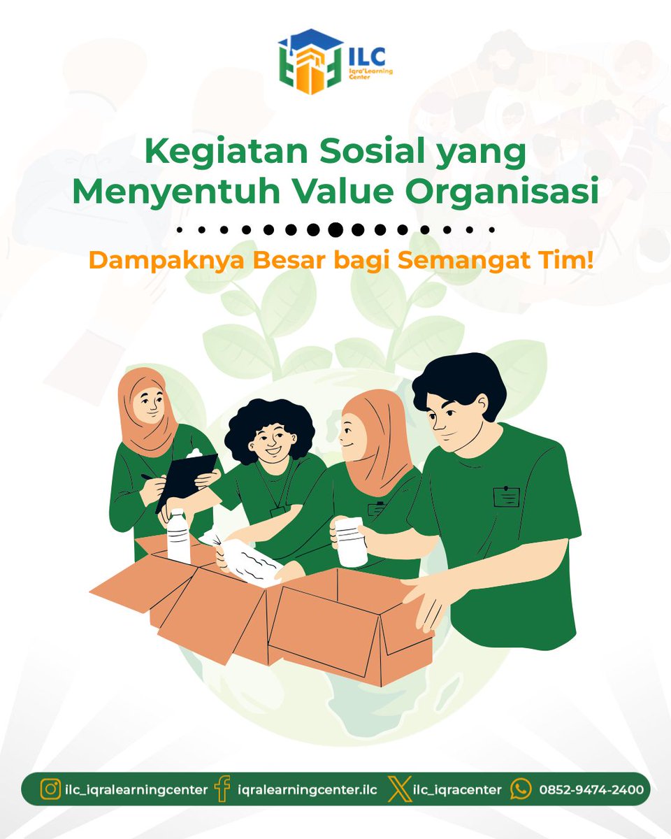 ilc_iqracenter's tweet image. Aktivitas Sosial yang dilakukan suatu Organisasi/Perusahaan akan memiliki dampak yang besar bagi tim. Hal ini bisa terjadi ketika kegiatan tersebut menyentum 'value' yang dimiliki organisasi/perusahaan. #socialactivity #teamspirit