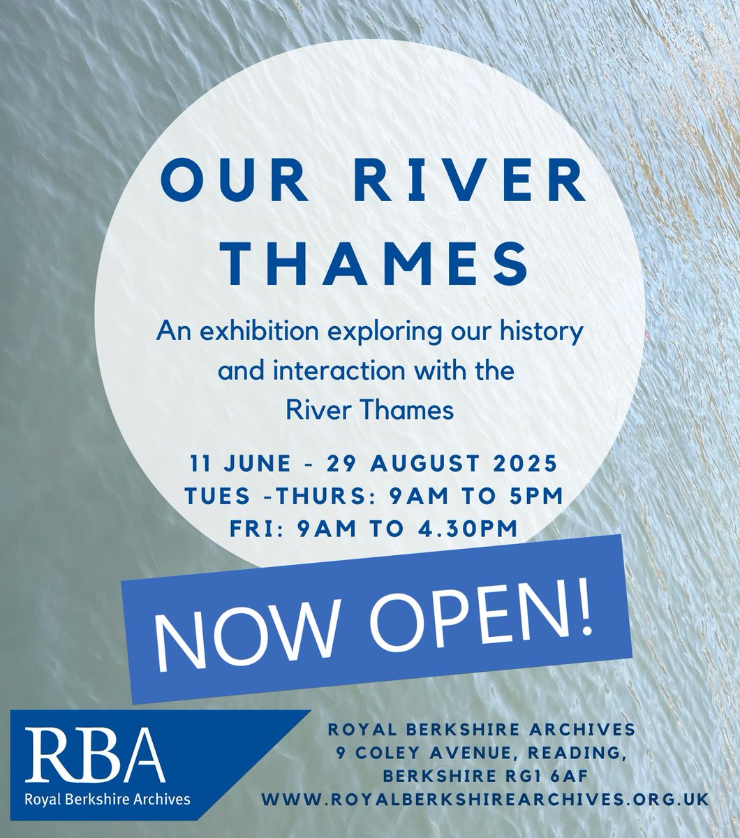 BerksArchives's tweet image. &apos;Our River Thames&apos; free exhibition is now open! Come along during normal opening hours Tues-Fri, to see records displaying the importance of the river throughout modern history.  If you&apos;re interested in booking a group talk or tour, contact us at archives@reading.gov.uk