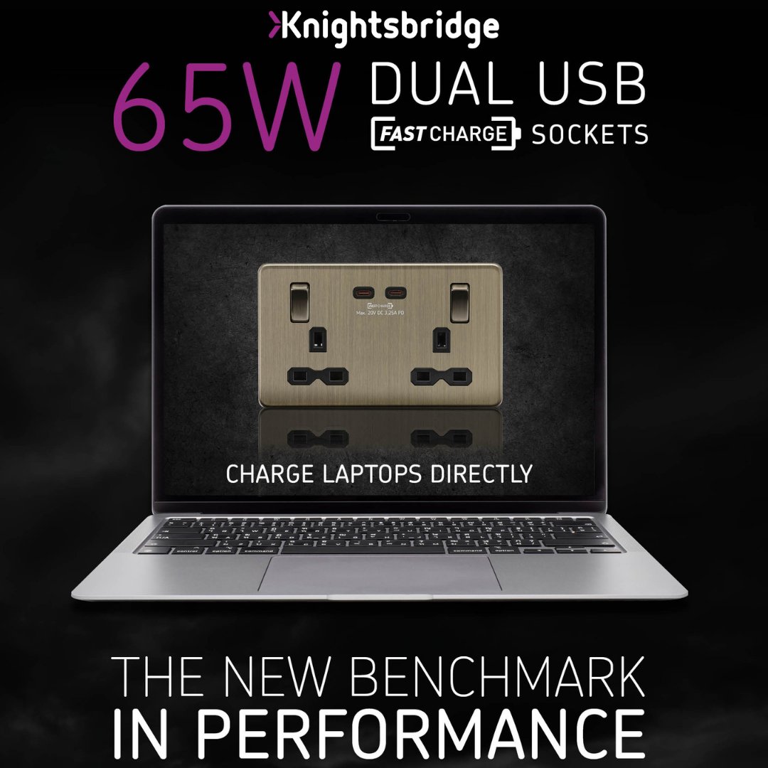 KnightsbridgeML's tweet image. New dual USB-C socket = up to 65W FASTCHARGE

💻 Charge laptops directly
📱 45W + 18W split for two devices
🔋 USB-PD &amp;amp; PPS support
⚙️ GaN tech = &amp;gt;94% efficiency
🛡️ Overheat + load protection
🎨 Raised or screwless styles

 ow.ly/WaIl50W6jR0

#USBC #fastcharge #electrician