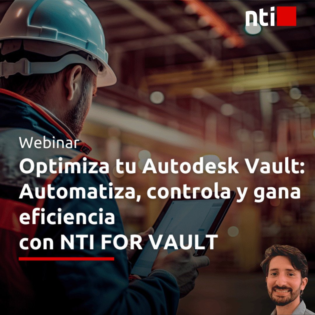 📅 11/06 | 12:00 h
Webcast gratuito: Optimiza tu Autodesk Vault: automatiza, controla y gana eficiencia con NTI FOR VAULT.
🎤 Francisco Esteller – MFG Business Consultant en NTI
🔗 f.mtr.cool/emutuwnrsz
#AutodeskVault #NTIFORVAULT #NTIGroup #NTISpain #nti