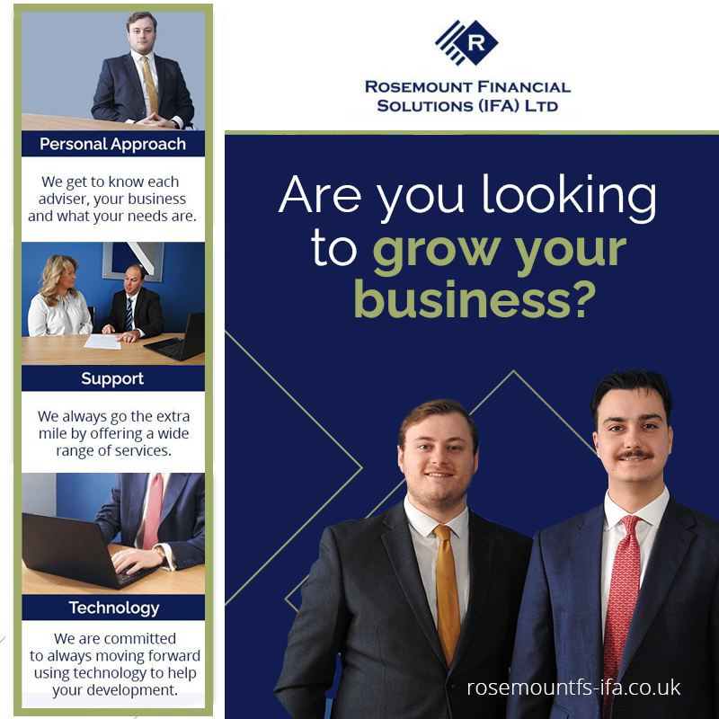 Rosemount Financial Solutions (IFA) Ltd, we’re an independent, family-run network. With an office-based team to support you and help you stay in control of your business. If you're looking to grow as a sole-trader or build a large firm, reach out today.