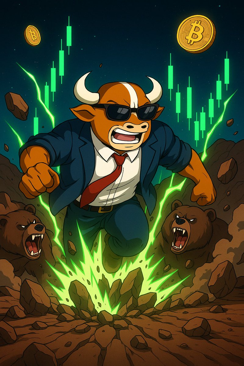 MythOfKingMidas's tweet image. 🔥 $MUMU has awakened 🔥

After a long crypto winter, the shadows of the bear market tried to bury what they could never kill: the legend.

💥 But MUMU wasn’t gone. He was charging up.

Now he breaks through the ground, exploding with raw energy as bears roar in panic.
Every…