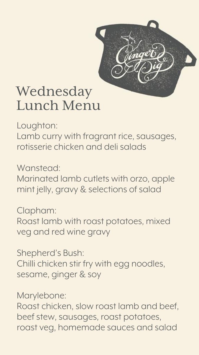 Wednesday’s lunch menu is sounding rather delicious…