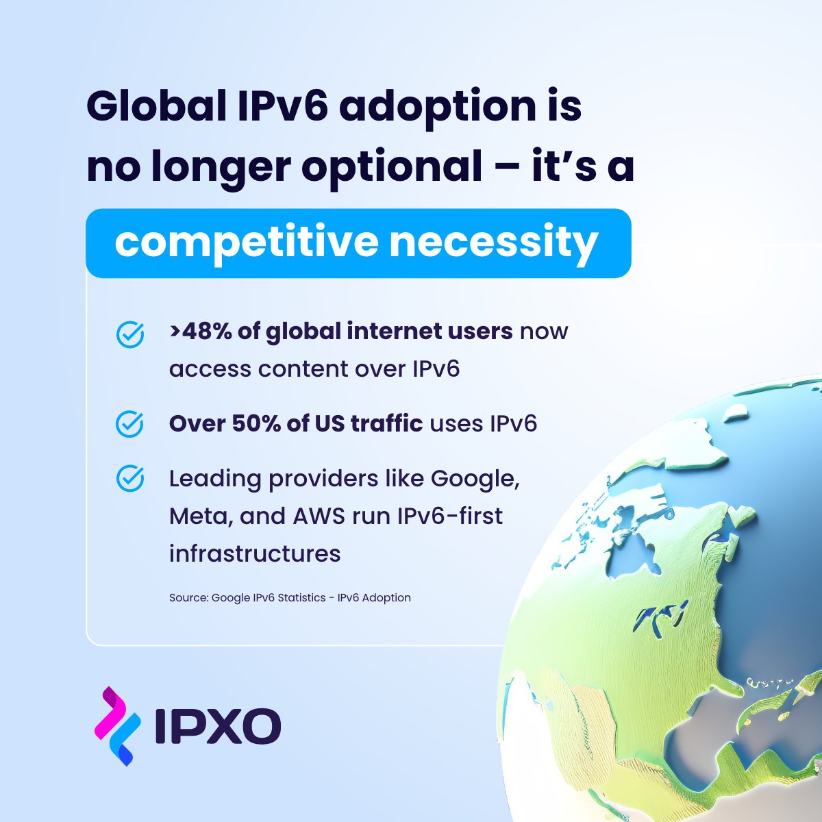 🌐 Get a free /48 IPv6 block with every Next-Gen IPAM subscription from <a href="/IPXOcom/">IPXO</a>. Future-proof your network in minutes: ipxo.com/free-ipv6/

#IPv6 #IPXO