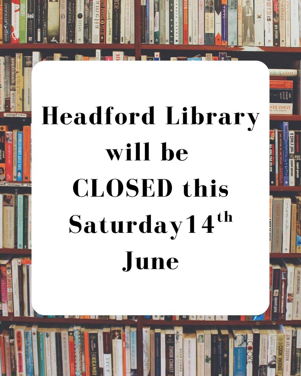 Headford Library is closed this Saturday 14th June. It will be open as usual for the remaining days this week.