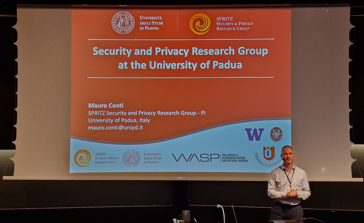 [CySeP’25] Day 3 Talk 1: Prof. <a href="/mauroconti_/">Mauro Conti</a>, "Brave New Threat: The Rise of Covert and Side Channels"
#CySeP2025 #NSS_KTH #KTH #Stockholm 
<a href="/NetSysSecKTH/">Networked Systems Security (NSS) group</a>
<a href="/KTHuniversity/">KTH Royal Institute of Technology</a>