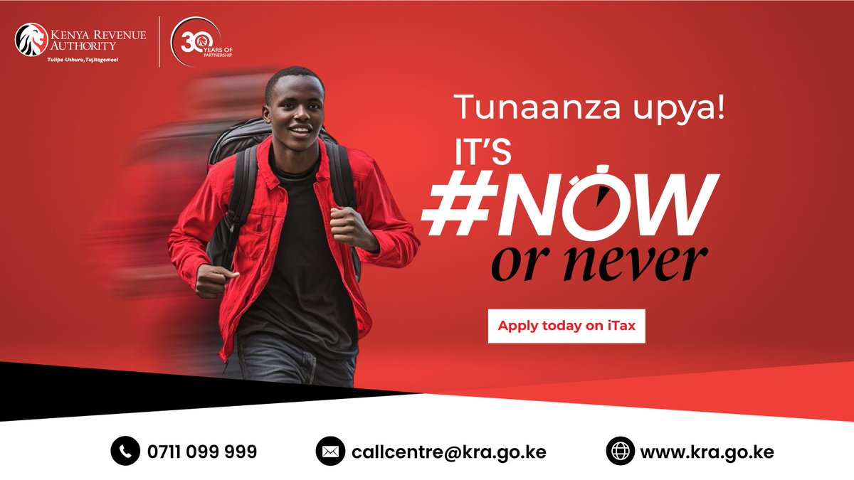 Hujakua ukifile returns? Don’t worry, Safisha rada. Get 100% waiver on penalties and interests accrued up to 31st December, 2023.
It’s now or never. Deadline 30th June, 2025. Apply now on itax.kra.go.ke

#KRATaxAmnesty #ItsNoworNever