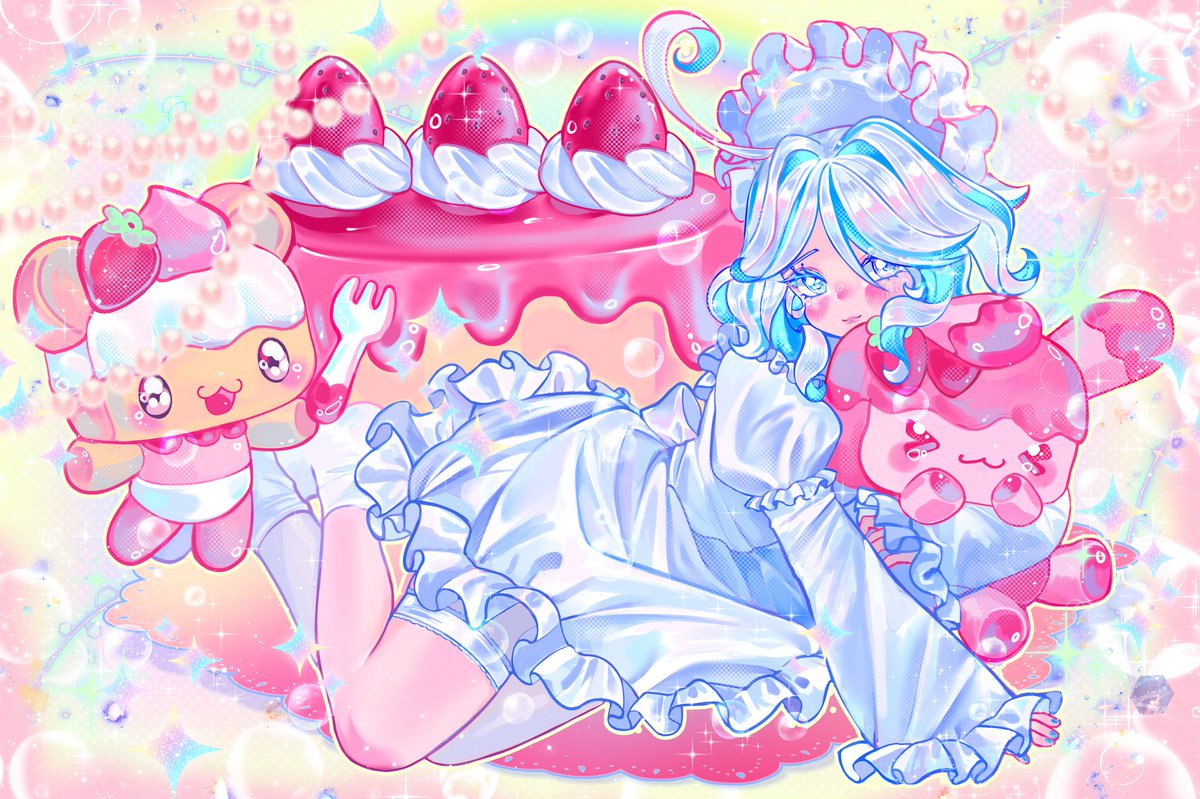 13wmel's tweet image. Furina×ふわふわケーキをつくった🍰